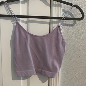 lavender purple ribbed stretchy tank
